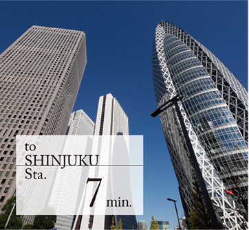 to SHINJYUKU Sta. 7min.